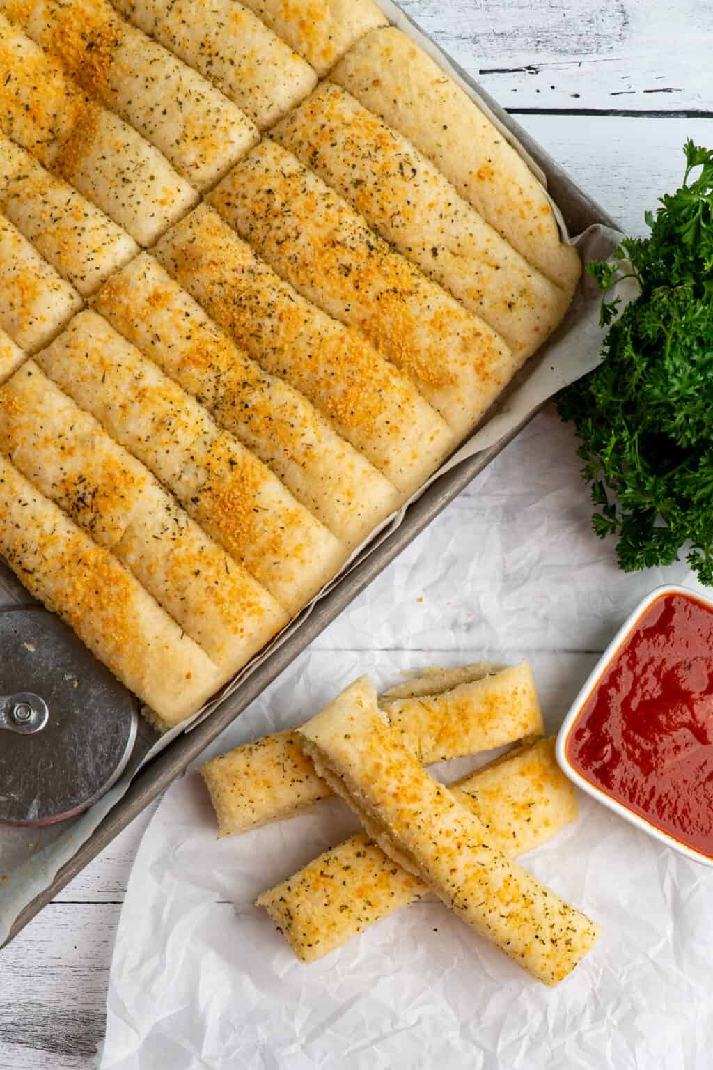 Quick & Easy Sheet Pan Breadsticks The Cooking Duo