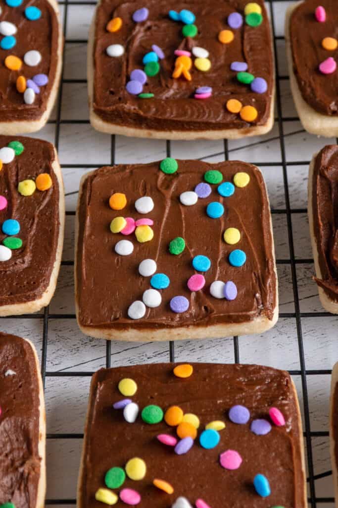 Chocolate Frosted Shortbread Cookies The Cooking Duo