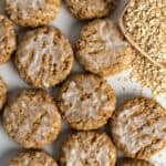Overhead, look at Crumbl iced oatmeal cookies.