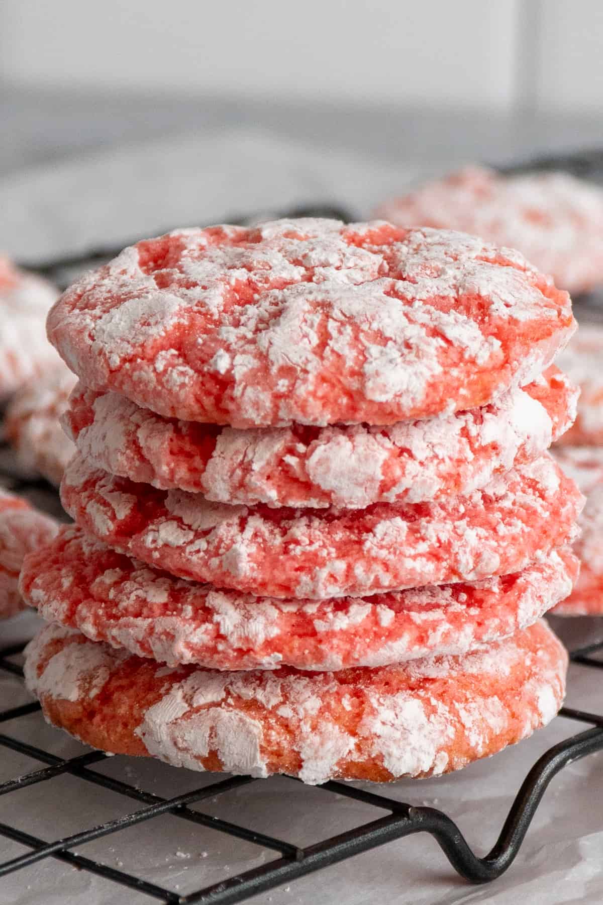 Four Cool Whip cookies stacked on top of each other.