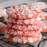 Four Cool Whip cookies stacked on top of each other.