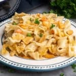 Ritz cracker chicken casserole on a plate.