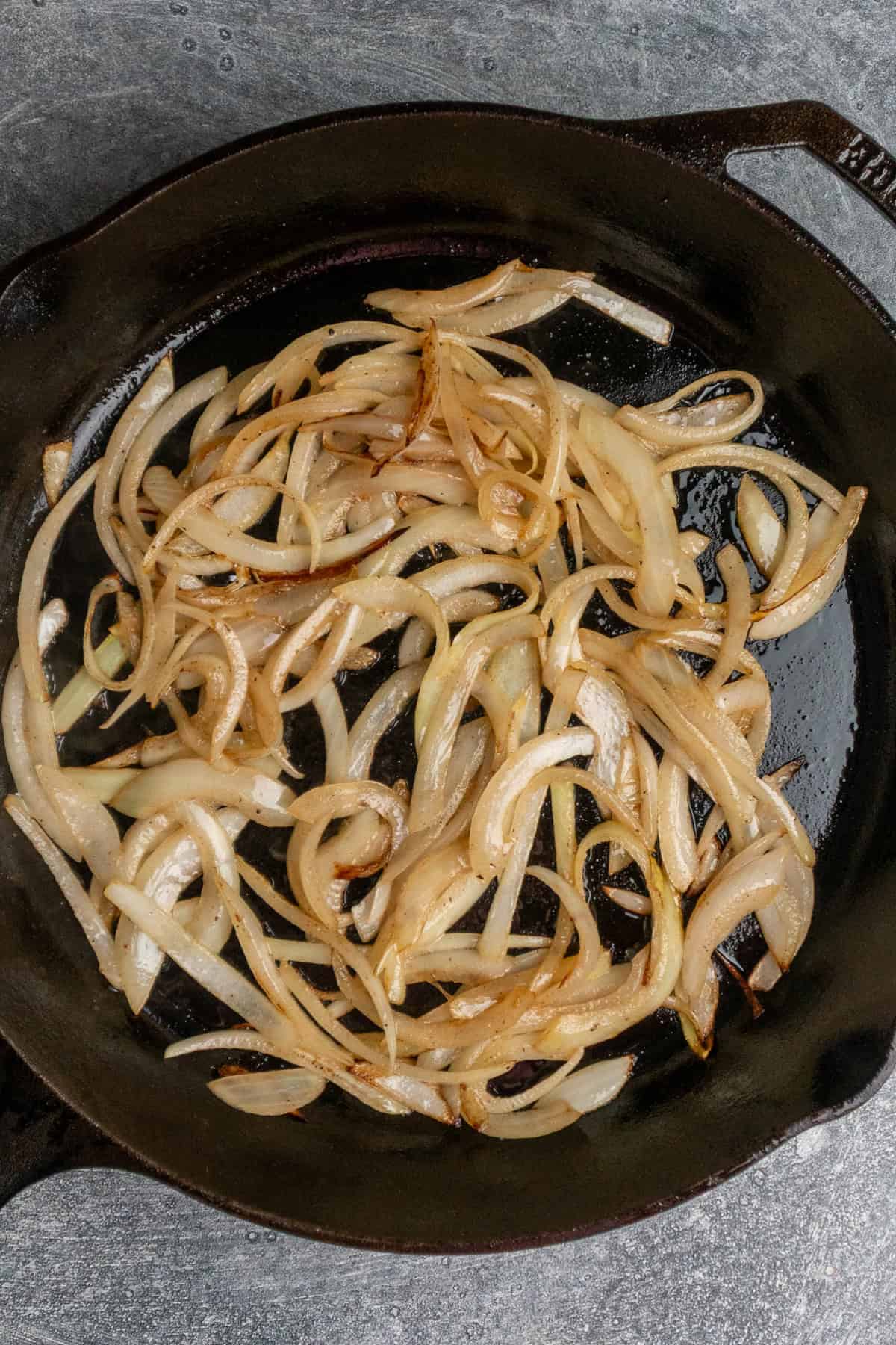 Sliced onions sauteed in butter.